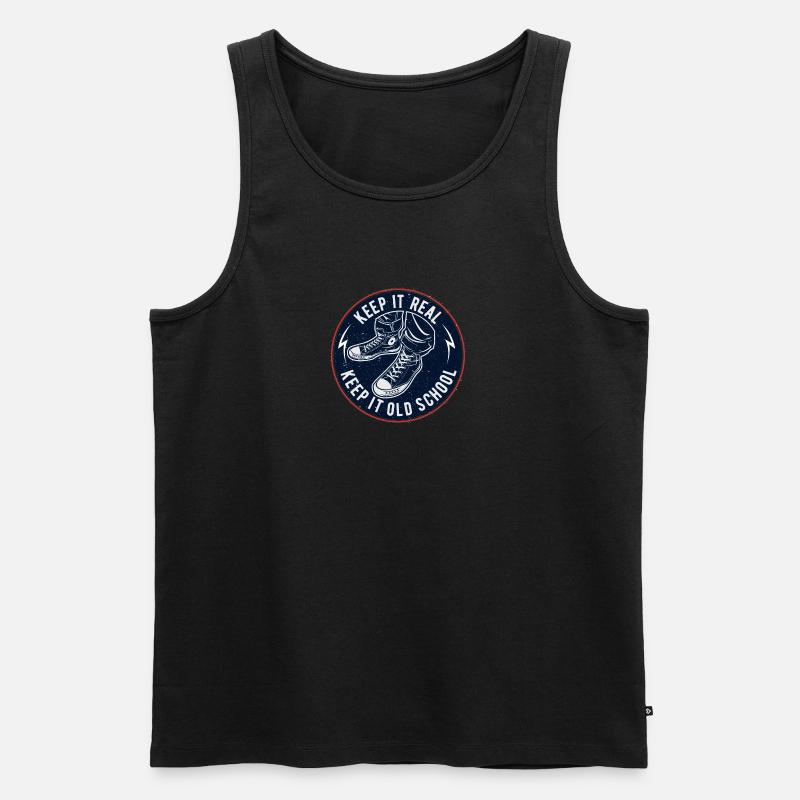 Keep It Oldschool - Männer Premium Bio Tank Top - Schwarz