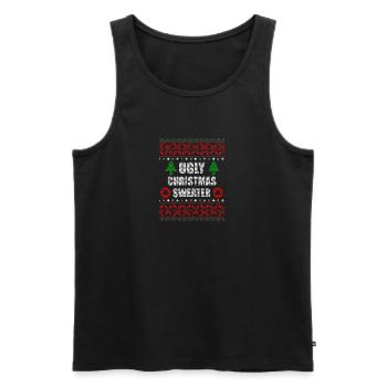 Christmas Ugly Merry Christmas Xmas Gift - Men's Premium Organic Tank Top - black - Front - Michal (187cm)