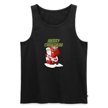 Funny Santa Claus Santa Claus Christmas - Men's Premium Organic Tank Top - black - Front - Michal (187cm)