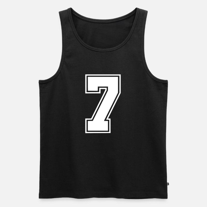 7 - Männer Premium Bio Tank Top - Schwarz