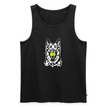 German Longhaired German Shepherd Dogs Wilsigns - Men's Premium Organic Tank Top - black - Front - AI Model Male 178 light (178cm)
