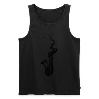 Saxophones - Débardeur bio Premium Homme - noir - Devant - AI Model Male 178 light (178cm)