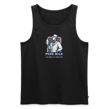 Pure Milk - boisson d’un homme doux drôle de chemise - Débardeur bio Premium Homme - noir - Devant - AI Model Male 178 light (178cm)