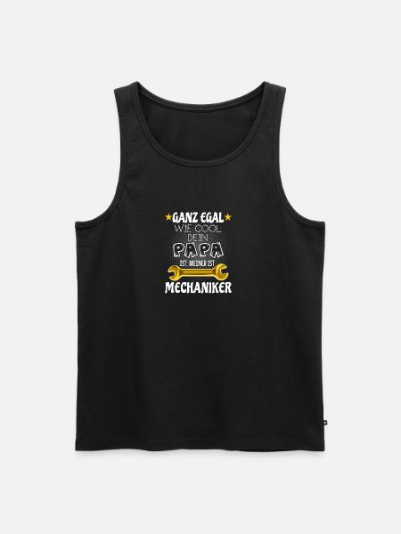Mein Papa ist Mechaniker - Männer Premium Bio Tank Top - Schwarz