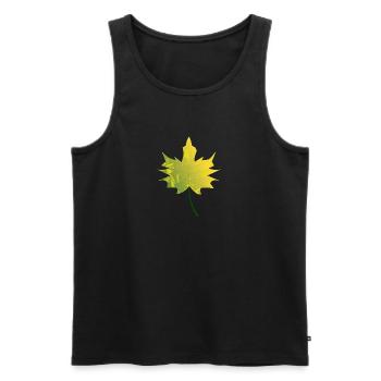 Blatt - Männer Premium Bio Tank Top - Schwarz - Vorne - Michal (187cm)