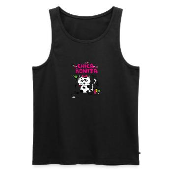 cat "chica bonita" - Männer Premium Bio Tank Top - Schwarz - Vorne - Michal (187cm)