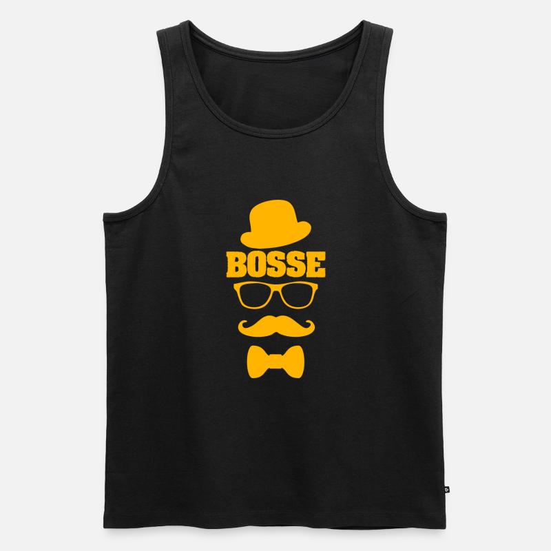Schnurrbart Bosse - Männer Premium Bio Tank Top - Schwarz