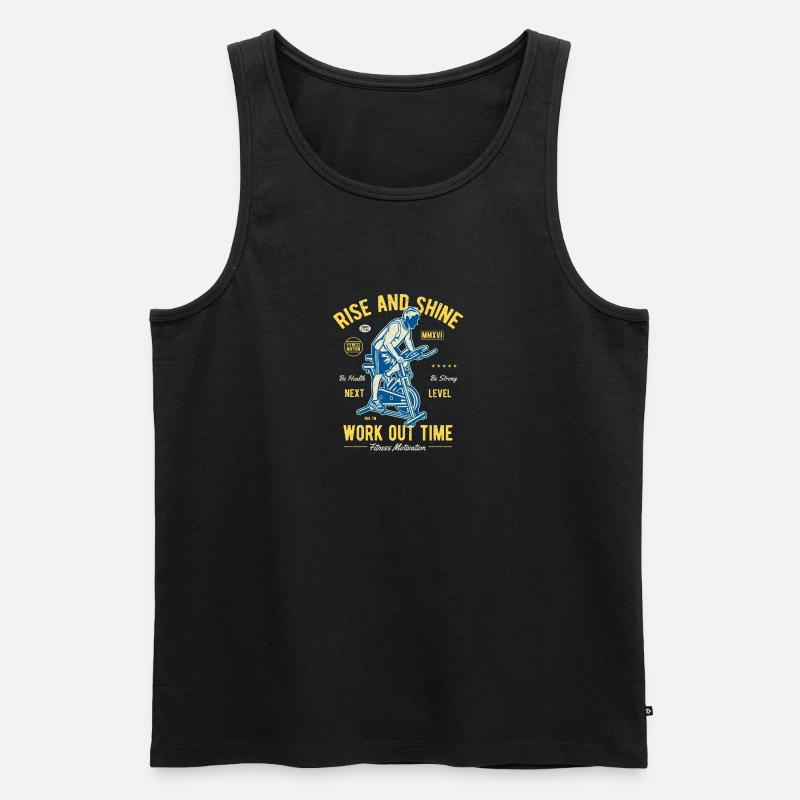 Work Out Time - Männer Premium Bio Tank Top - Schwarz