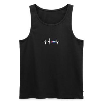 Cuba rythme cardiaque EKG - Débardeur bio Premium Homme - noir - Devant - Michal (187cm)