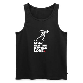 J’adore le patinage de vitesse - Débardeur bio Premium Homme - noir - Devant - Michal (187cm)