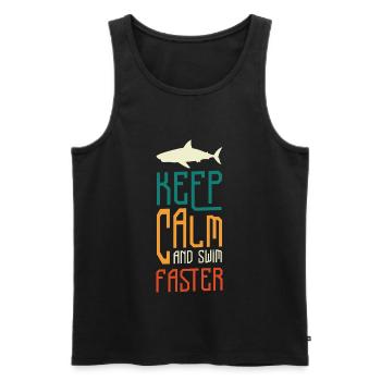 Shark Diving Angler - Men's Premium Organic Tank Top - black - Front - Michal (187cm)