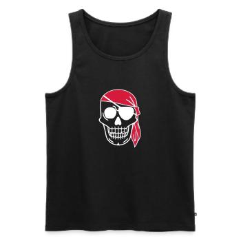 Pirate with Headscarf Sailor Skeleton Skull Head - Men's Premium Organic Tank Top - black - Front - Michal (187cm)