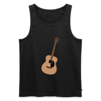 Idée cadeau pour musiciens, guitare western guitar - Débardeur bio Premium Homme - noir - Devant - Michal (187cm)