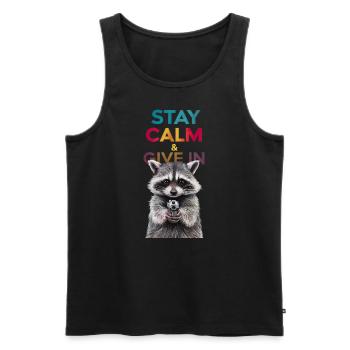 Meme raccoon - Men's Premium Organic Tank Top - black - Front - AI Model Male 178 light (178cm)