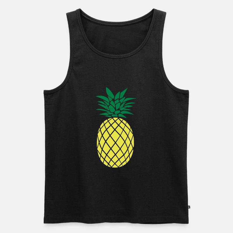 ANANAS STYLIZED - Männer Premium Bio Tank Top - Schwarz