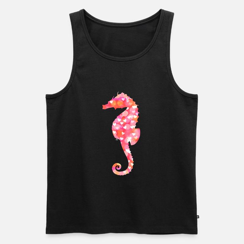 Seepferdchen - Männer Premium Bio Tank Top - Schwarz