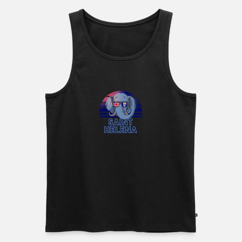 St. Helena - Männer Premium Bio Tank Top - Schwarz
