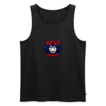 Laos - Men's Premium Organic Tank Top - black - Front - AI Model Male 178 light (178cm)