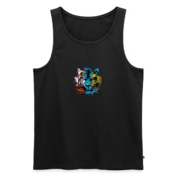 Saint Pierre and Miquelon - Men's Premium Organic Tank Top - black - Front - AI Model Male 178 light (178cm)