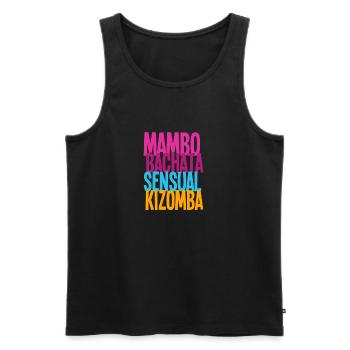 Mambo Bachata Kizomba Sensuelle - Chemises de nuit - Débardeur bio Premium Homme - noir - Devant - Michal (187cm)