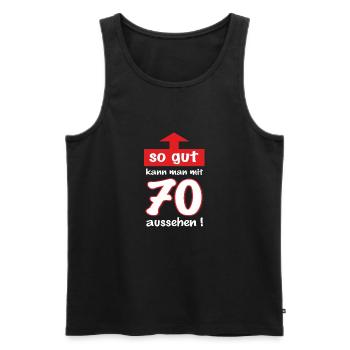 BD - Pfeil so gut kann man mit 70 aussehen - - Männer Premium Bio Tank Top - Schwarz - Vorne - Michal (187cm)