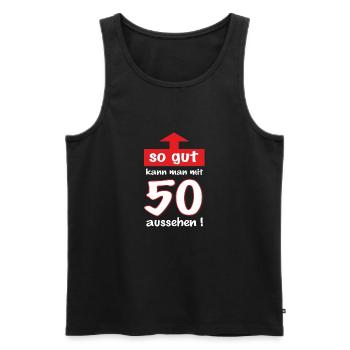 BD - Pfeil so gut kann man mit 50 aussehen - - Männer Premium Bio Tank Top - Schwarz - Vorne - Michal (187cm)
