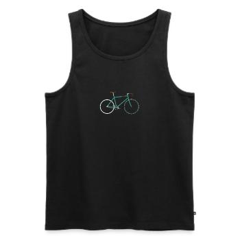 Ein schnelles Rennrad in grün, retro, Vintage - Männer Premium Bio Tank Top - Schwarz - Vorne - AI Model Male 178 light (178cm)