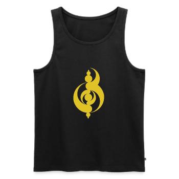crop circle t shirt - Men's Premium Organic Tank Top - black - Front - AI Model Male 178 light (178cm)