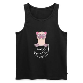 Frettchen - Männer Premium Bio Tank Top - Schwarz - Vorne - AI Model Male 178 light (178cm)