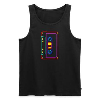 Cassette - Mixtape Audio Cassette Magnetic Tape retro - Men's Premium Organic Tank Top - black - Front - Michal (187cm)