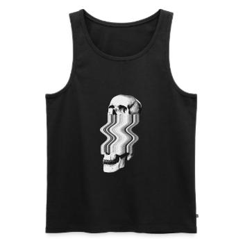 Glitch skull - Men's Premium Organic Tank Top - black - Front - AI Model Male 178 light (178cm)