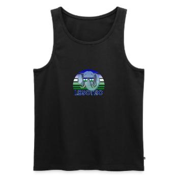 Lesotho - Männer Premium Bio Tank Top - Schwarz - Vorne - AI Model Male 178 light (178cm)