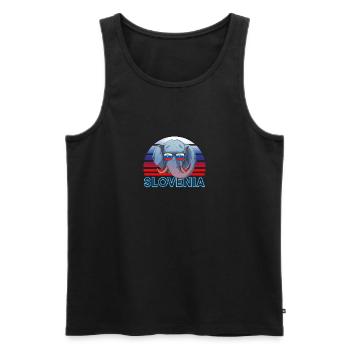 Slovenia - Men's Premium Organic Tank Top - black - Front - AI Model Male 178 light (178cm)
