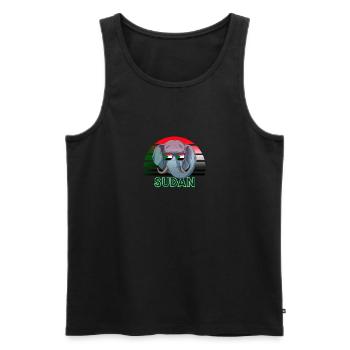 Sudan - Männer Premium Bio Tank Top - Schwarz - Vorne - AI Model Male 178 light (178cm)