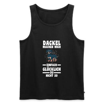 Dackel Hund Dachshund Geschenk - Männer Premium Bio Tank Top - Schwarz - Vorne - Michal (187cm)