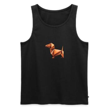 dachshund - Men's Premium Organic Tank Top - black - Front - Michal (187cm)
