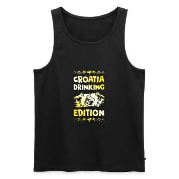 Croatia Drinking Saying - Men's Premium Organic Tank Top - black - Front - Michal (187cm)