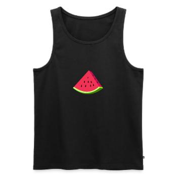Wassermelone-Scheibe - Männer Premium Bio Tank Top - Schwarz - Vorne - AI Model Male 178 light (178cm)