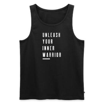 Unleash Your Inner Warrior - Men's Premium Organic Tank Top - black - Front - AI Model Male 178 light (178cm)