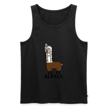 alpaca - Men's Premium Organic Tank Top - black - Front - Michal (187cm)