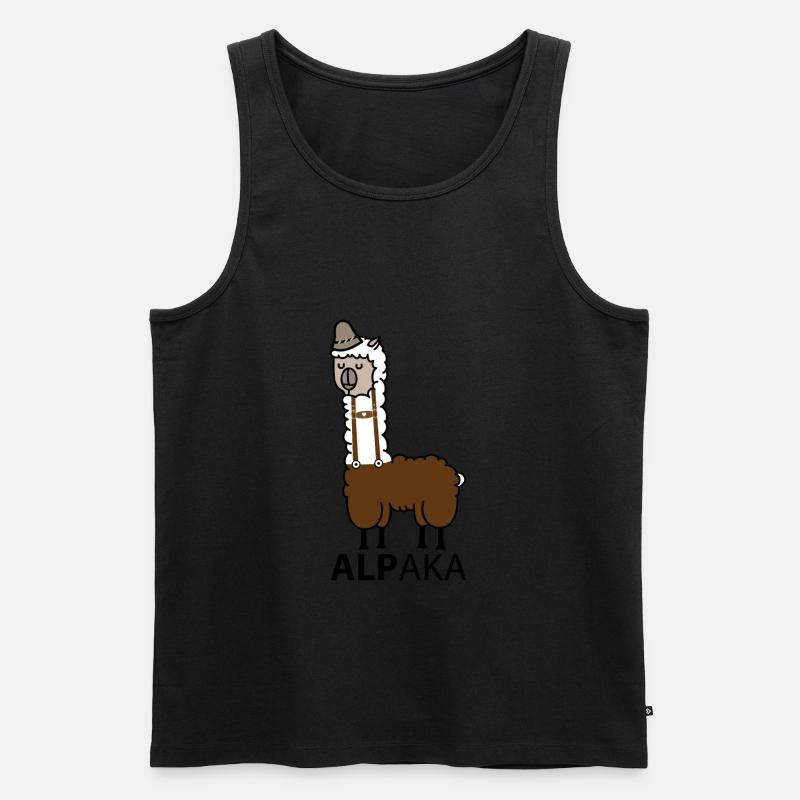 Alpaka - Männer Premium Bio Tank Top - Schwarz