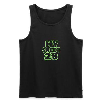 Age 28 - Men's Premium Organic Tank Top - black - Front - AI Model Male 178 light (178cm)
