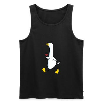 Gans mit Wein - Männer Premium Bio Tank Top - Schwarz - Vorne - Michal (187cm)