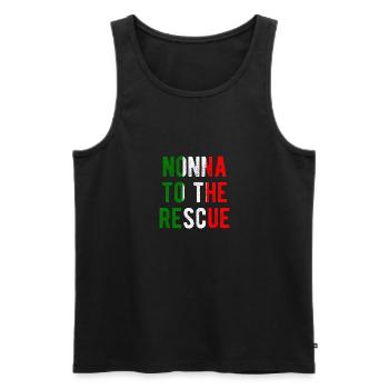 Italienische Flagge Großmutter Nonna zur Rettung - Männer Premium Bio Tank Top - Schwarz - Vorne - Michal (187cm)