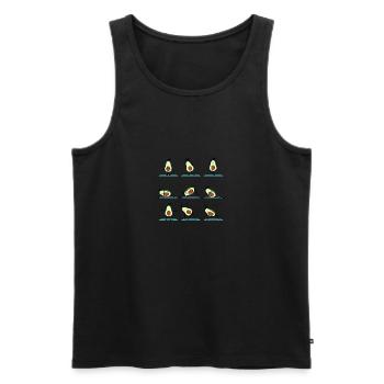 Yogacado - avocat qui fait de la gymnastique dans le gymnase - Débardeur bio Premium Homme - noir - Devant - Michal (187cm)