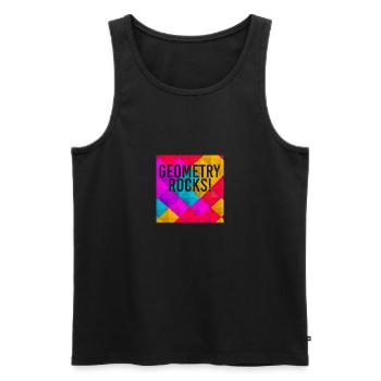 Geometry Rocks drôle de professeur de mathématiques - Débardeur bio Premium Homme - noir - Devant - Michal (187cm)