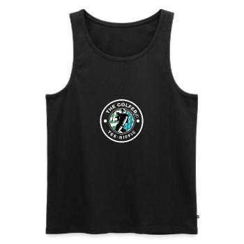 Golf Tee-Riffic Lover Funny Golfing - Men's Premium Organic Tank Top - black - Front - AI Model Male 178 light (178cm)