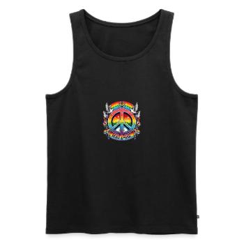 LGBT Pride Month Peace and Pride Design - Men's Premium Organic Tank Top - black - Front - AI Model Male 178 light (178cm)