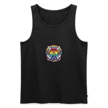 LGBT Pride Month Peace and Pride Design - Men's Premium Organic Tank Top - black - Front - AI Model Male 178 light (178cm)