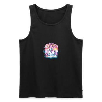 Croire en la magie Licorne Fantasy Aventure - Débardeur bio Premium Homme - noir - Devant - Michal (187cm)
